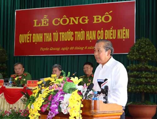 Phó Thủ tướng Thường trực kiểm tra công tác tha tù trước thời hạn - ảnh 1